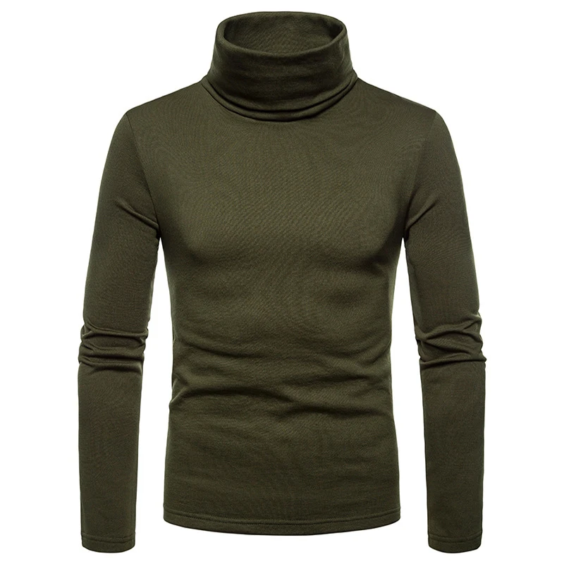 Happyjeffery Men's Basic High Collar Pullover Sweater Autumn Spring Turtleneck Slim Fit Tops Male Basic Sweaters Men SW01