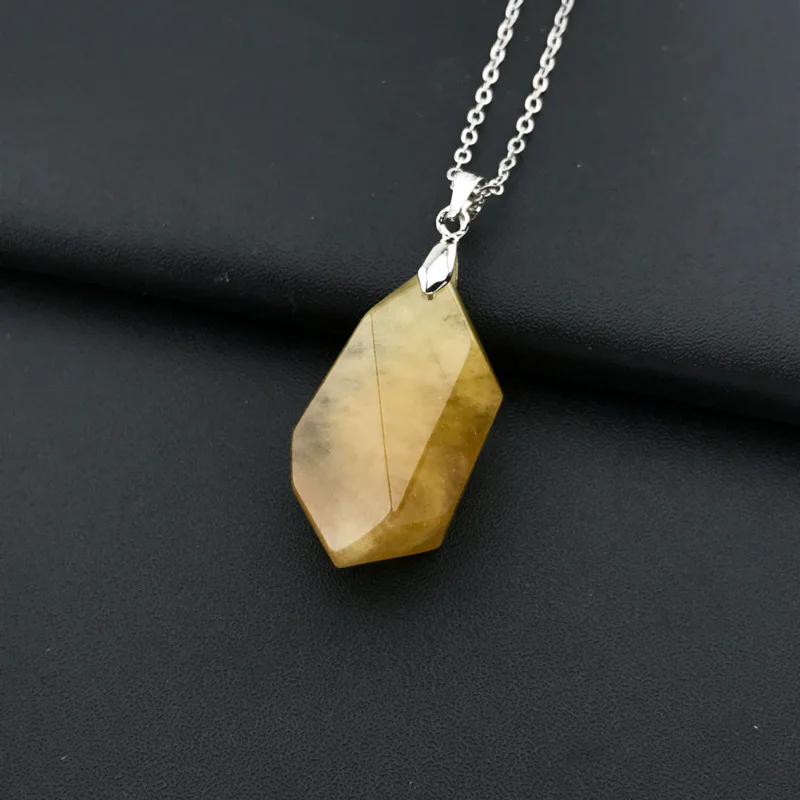 CSJ Trendy Natural Aquamarine Pendants Sterling 925 Silver Morganite Raw Gemstone Necklace for Women Party Gift Hexagonal Prisms - Image 3
