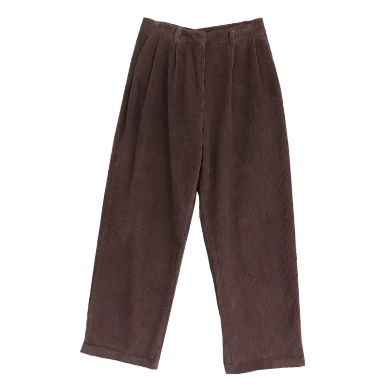 

Autumn Winter Corduroy Loose High Waist Straight Leg Casual Pants Women's New Sle Comfortable Fit Cotton Blend Harajuku Tro...