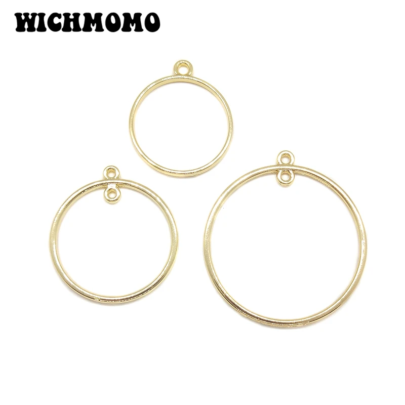 New Fashion 25-40mm Round Zinc Alloy Gold Charms Pendant Connector Linker DIY Necklace Earring Jewelry Accessories