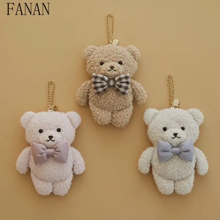 Japanese Style New Cute Bowknot Bear Card Holder Sweet and Cute Kawaii Bag Pendant Fashion Bags Ornament for Girls