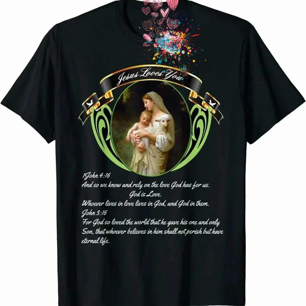 

Jesus Christian Cool Premium Great Gift Idea Tee T-Shirt Men's 100% Cotton Casual T-shirts Loose Top Size S-3XL