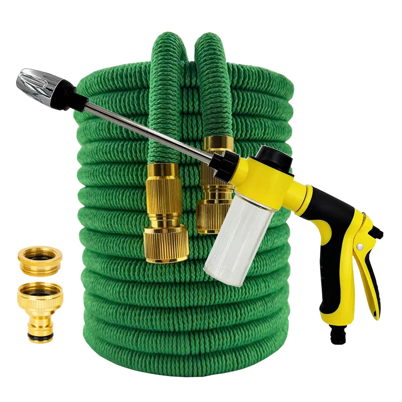 

Садовый шланг, шланг для мойки автомобиля высокого давления с пенопластовым горшком, набор пистолетов-распылителей, инструмент для полива на открытом воздухе, расширяемый волшебный шланг