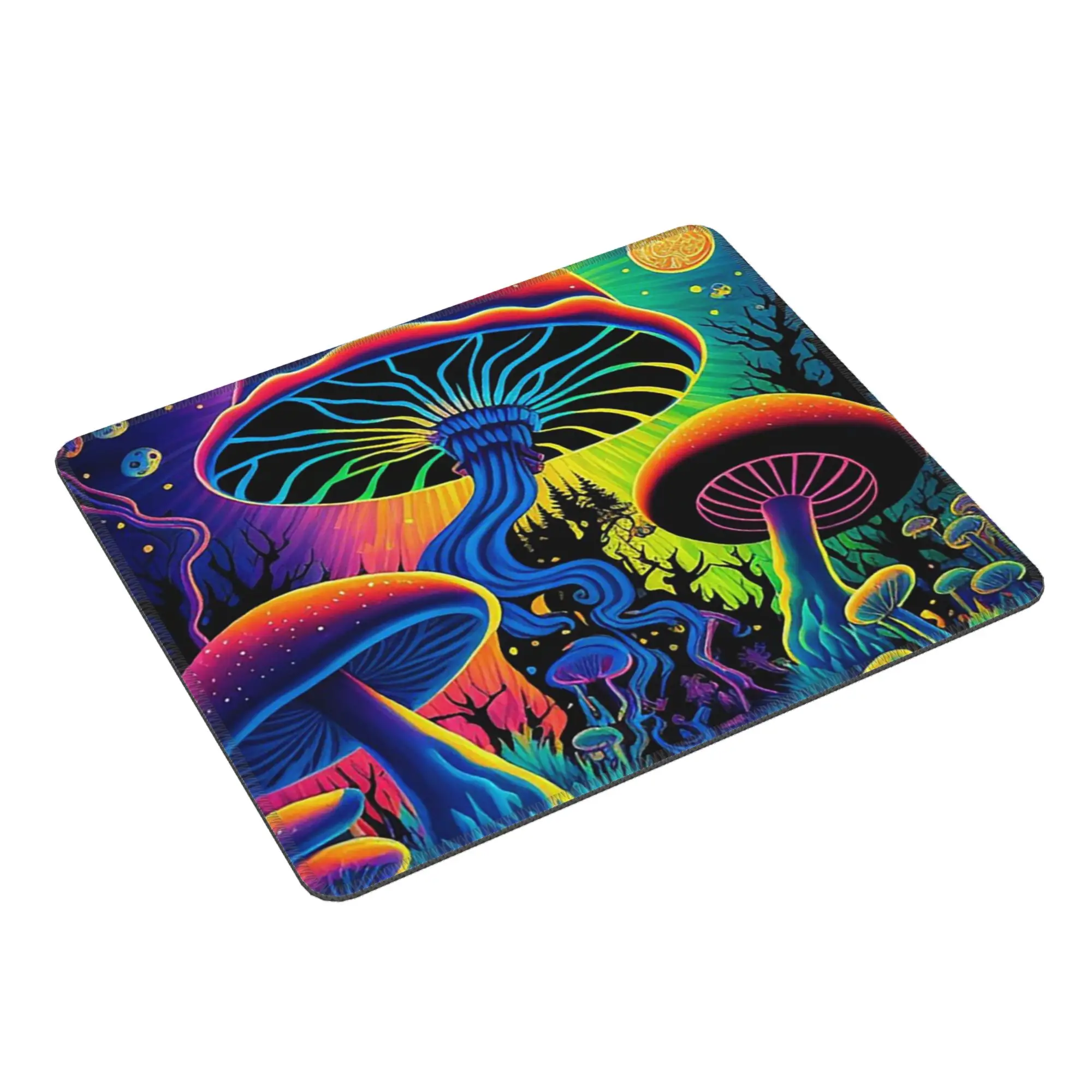Psychedelic Magic Glowing Mushrooms Mouse Pad Computer Keyboard Mouse Mat Gamer PC Laptop Desk Mat Office Accessories Table Mats