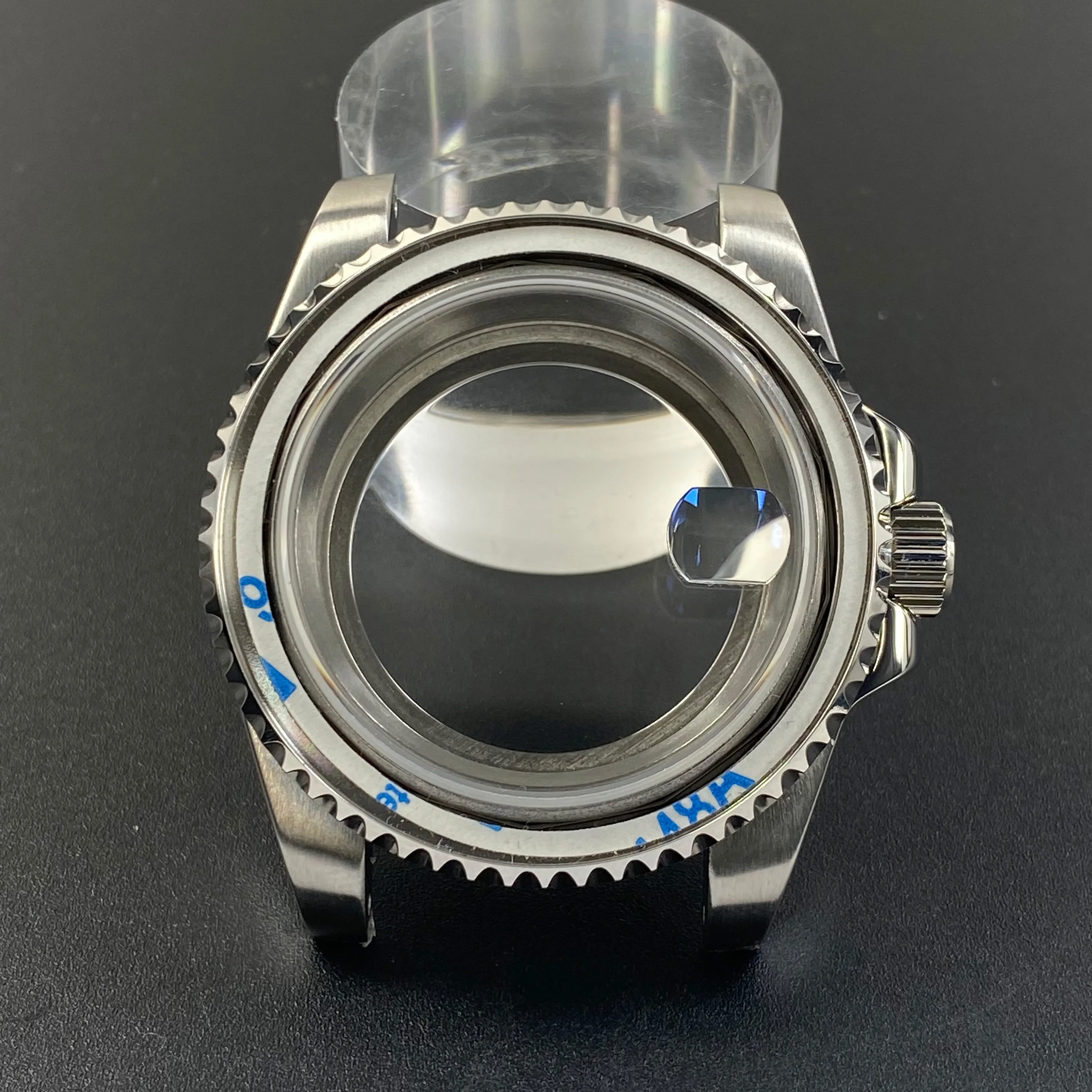 40mm NH35 Watch Case 120 Clicks Sapphire Glass SUB Ceramic Blue Luminous Bead Compatible with NH34 NH35 NH36 Movements case