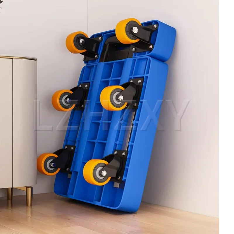 伸縮式ハンドトラック-150kg積載可能-コンパクト折りたたみ式フラットベッド運搬カート-ポータブル手押しカーゴカート-材料運搬用