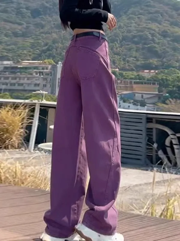 

Широкие джинсы с высокой талией. Женские весенне-летние прямые джинсы свободного кроя. Джинсовые брюки больших размеров. Груша ape Body Retro Kn...