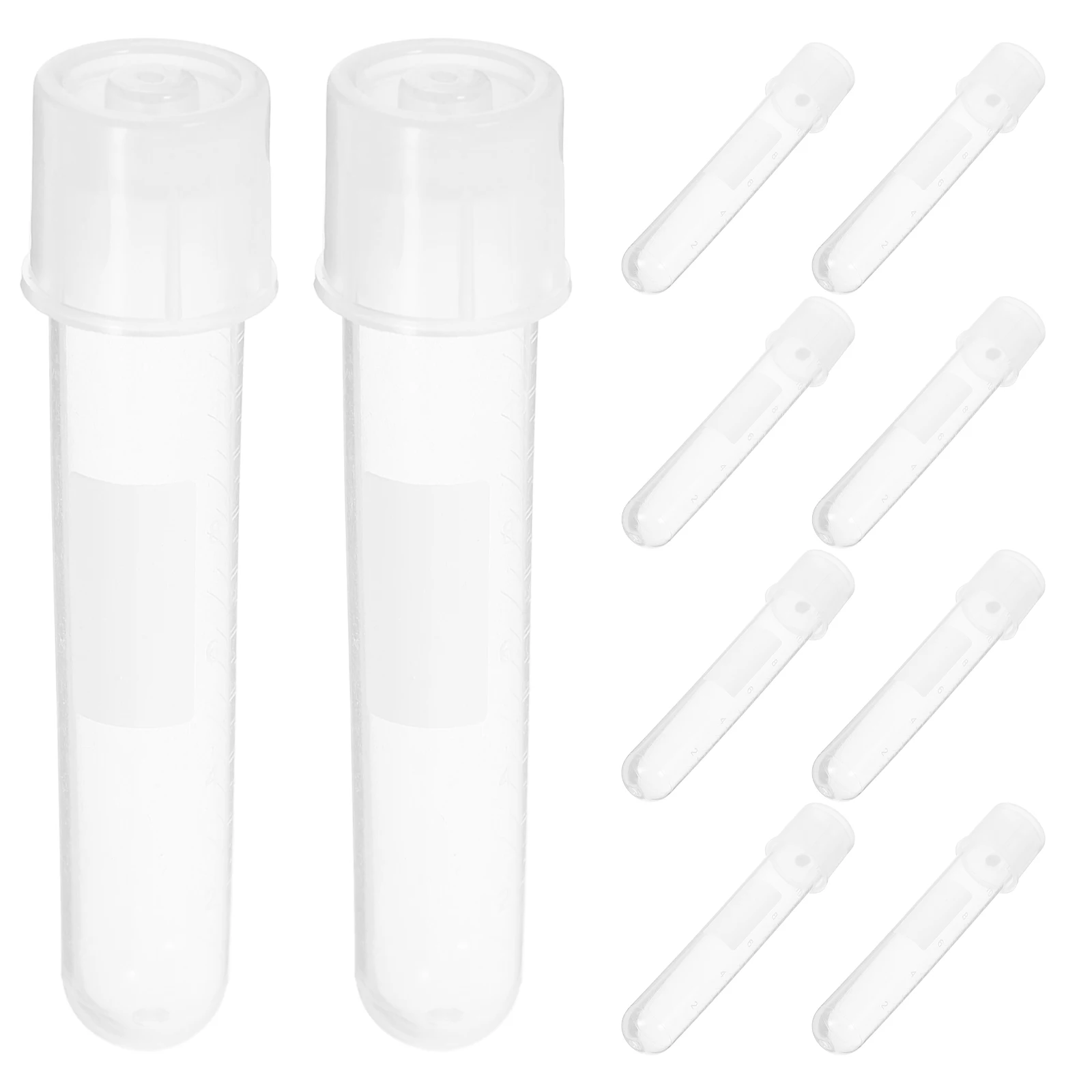 

10pcs Culture Tubes 12ml Sterile Individually Packaged Graduated Writable Plastic Test Tubes Screw Cap Sample
