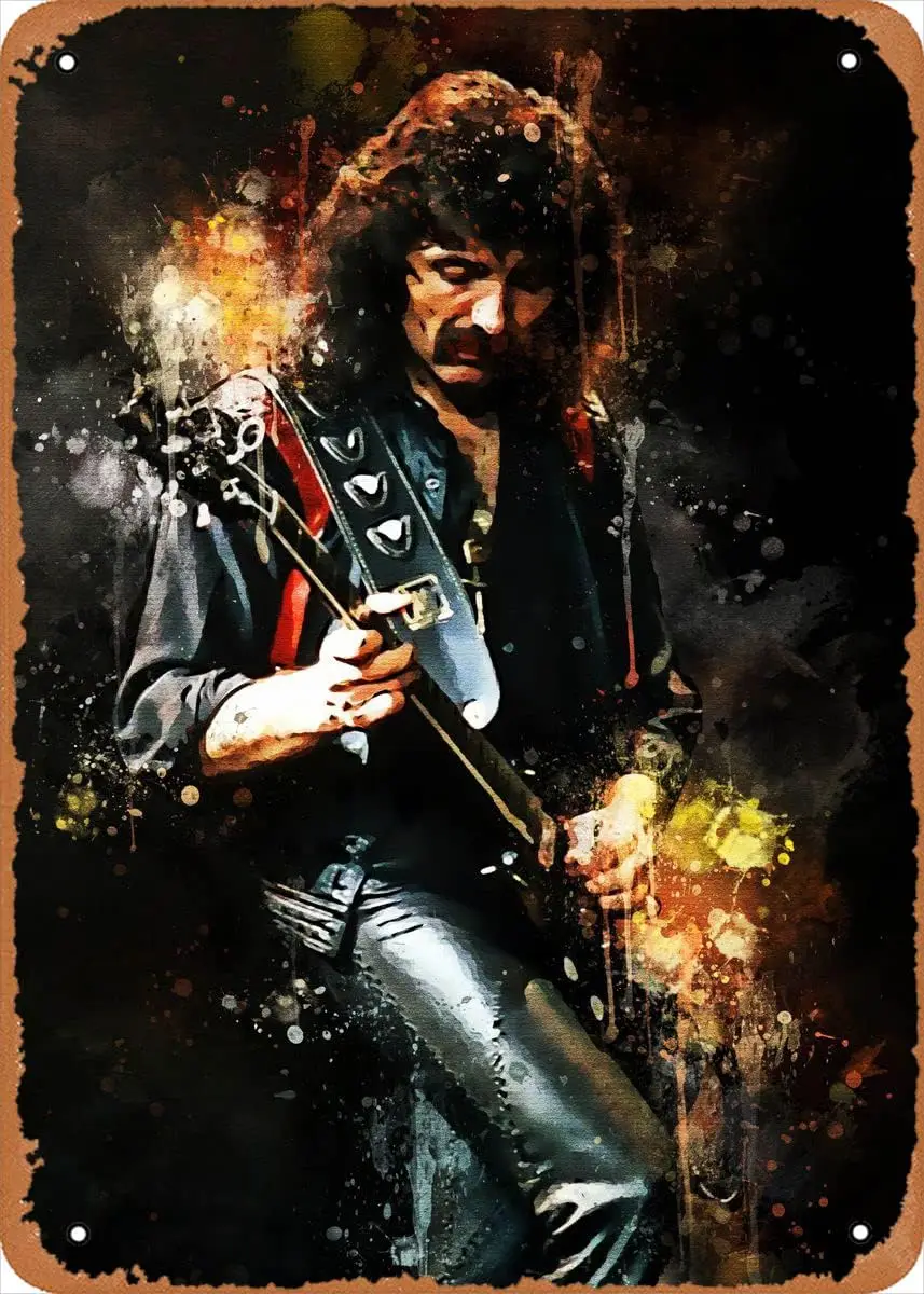 muecddoa Music World Tony Iommi Metal Tin Sign Poster Vintage Art Wall Decor 12 x 8 inch