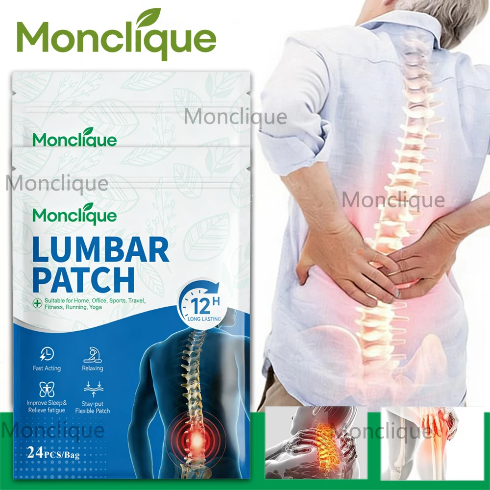 24-48-72PCS Adesivos para Vértebras Lombares de Artemísia, Autoaquecedores, para Exercícios e Yoga, com Aquecimento Duradouro, em Tecido Não Tecido