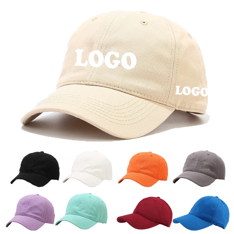 

Custom Embroidered Baseball Caps For Men Woman Solid Color Hat Snapback Hats Adjustable Size Retro Unisex Cotton Soft Top Cap