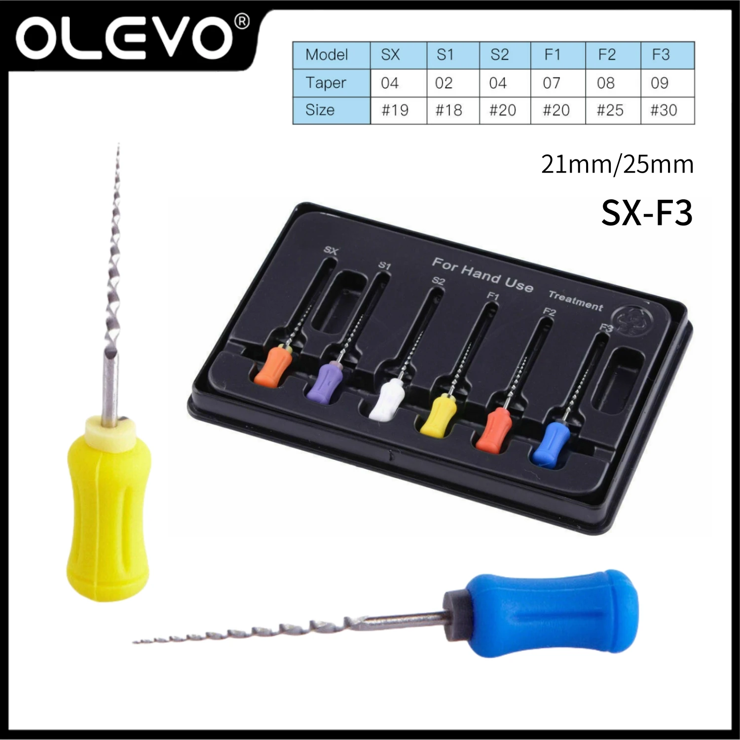 1 Box SX-F3 Dental Hand Use NITI Files 21mm/25mm Super Rotary Root Canal Files Dentist Endodontic File Shaping Finishing Tools