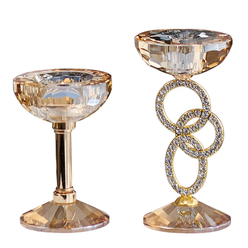 Single Head Crystal Candle Holder, Metal Candle Holder, Home Decoration, Essential Oils Burner, Dining Table Centerpiece