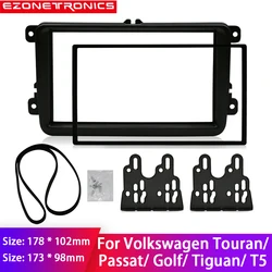 Cadre DVD de voiture pour VOLKSWAGEN JETTA CADDY TOUREG, radio stéréo, spatule d'urée, montage de lunette, kit de garniture, FASCIA FACIA, radio 2DIN