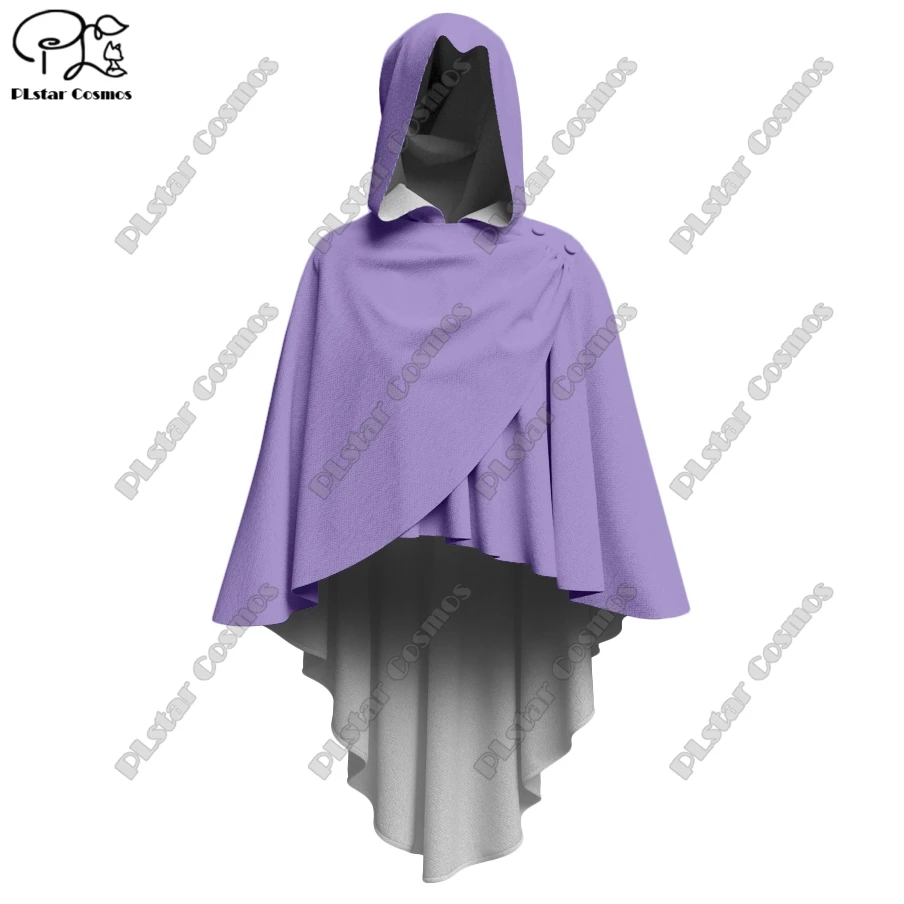 

PLSTAR COSMOS new 3D printed color solid color women's hooded cloak irregular cloak casual authentic