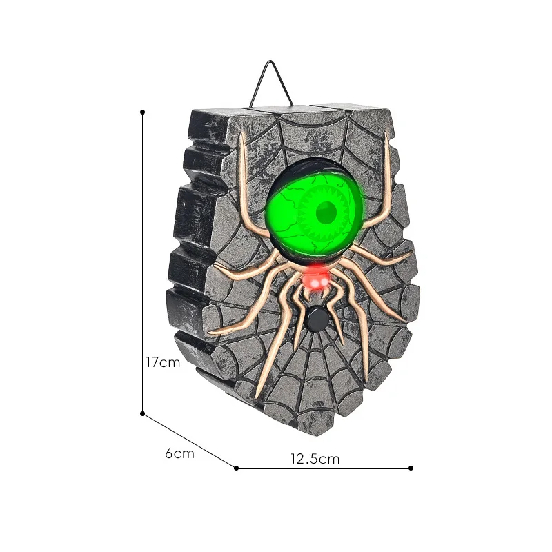 Nuovo campanello ragno di Halloween suono incandescente campanello con un occhio decorazione campanello horror bar stanza segreta casa fantasma trucco prop