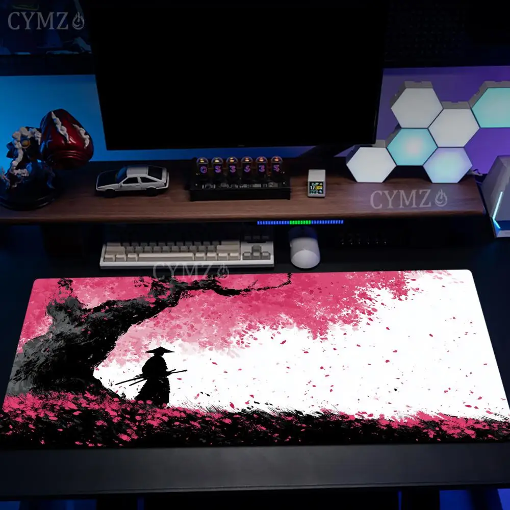 

Ink-wash style cherry blossom samurai Mouse Pad Desk Mat Non-Slip pc desk accessories Gaming mats suitable for office and games