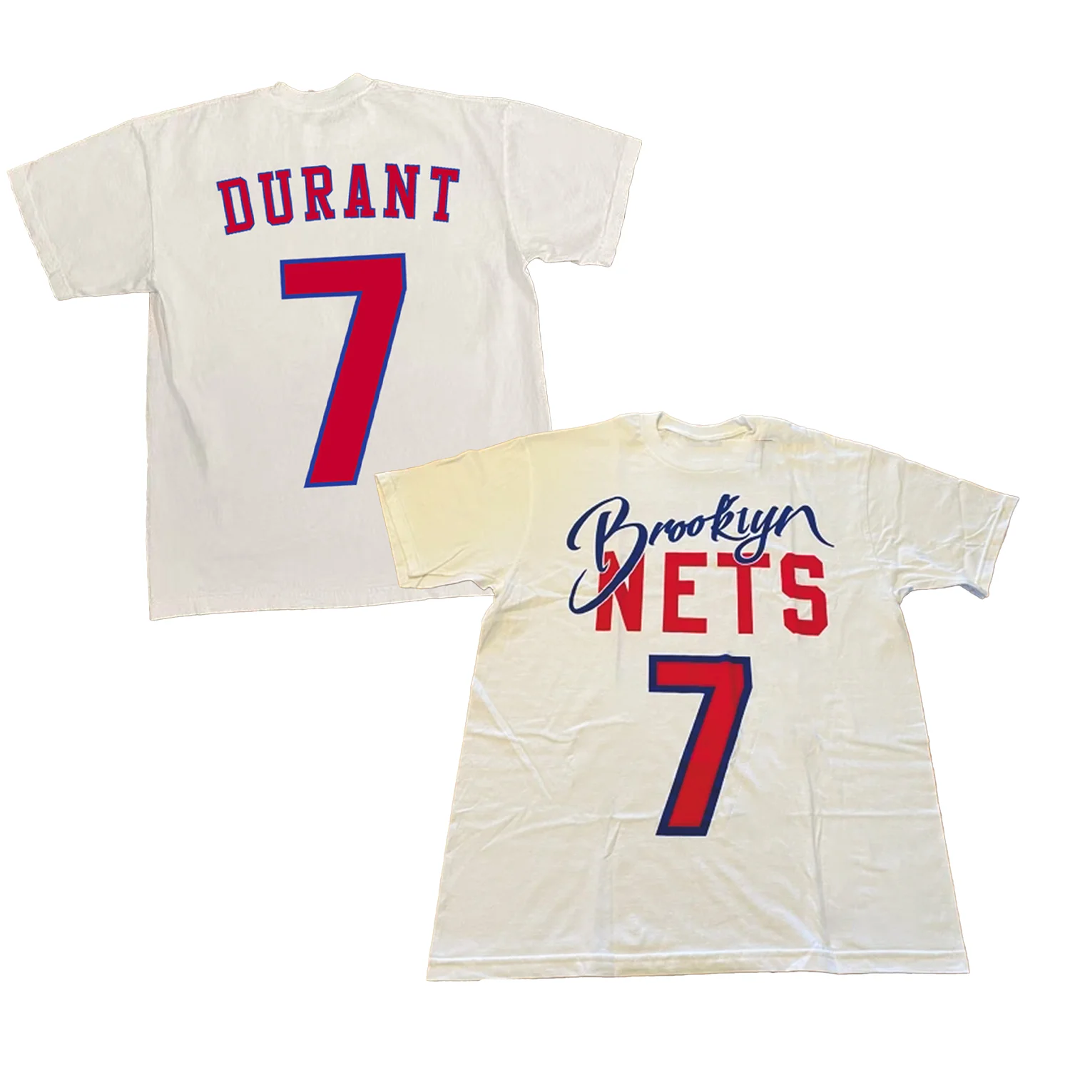 2025 Los Angeles Kobe 260 Of Grams Heavy Cotton! Nets Durant 7 Vintage Oversize Bulls Rose 1 T-shirt Women's Short-Sleeved Tops