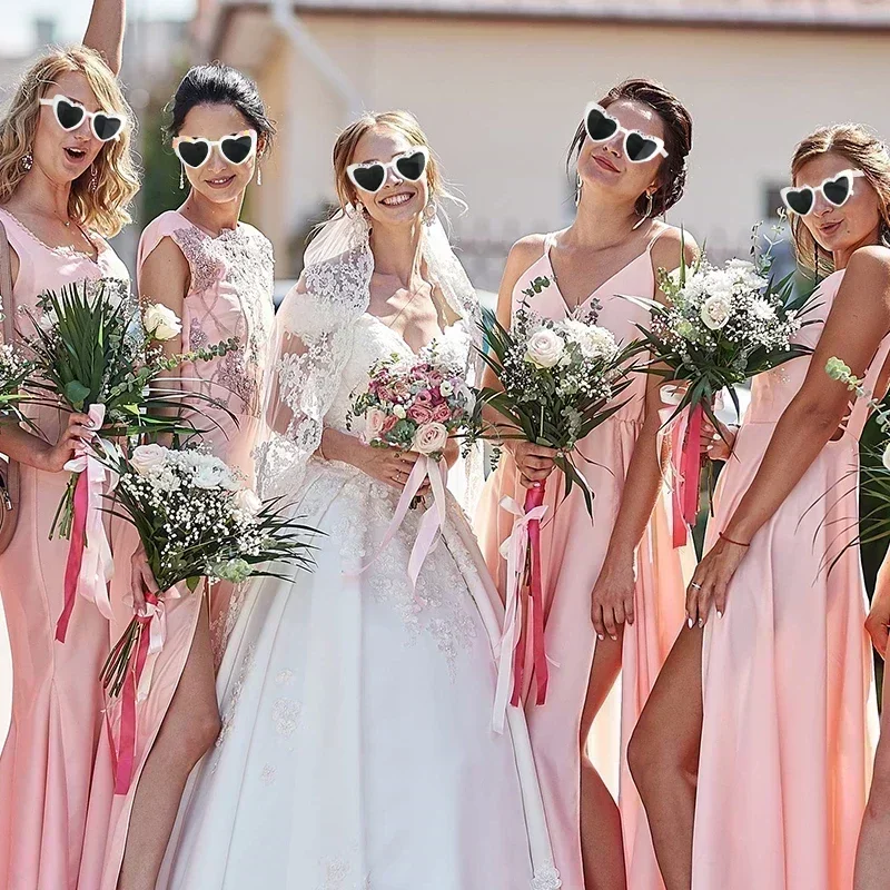 Heart shaped sunglasses wedding women Bride Glasses Bridesmaid Gift Bachelorette Party Decor