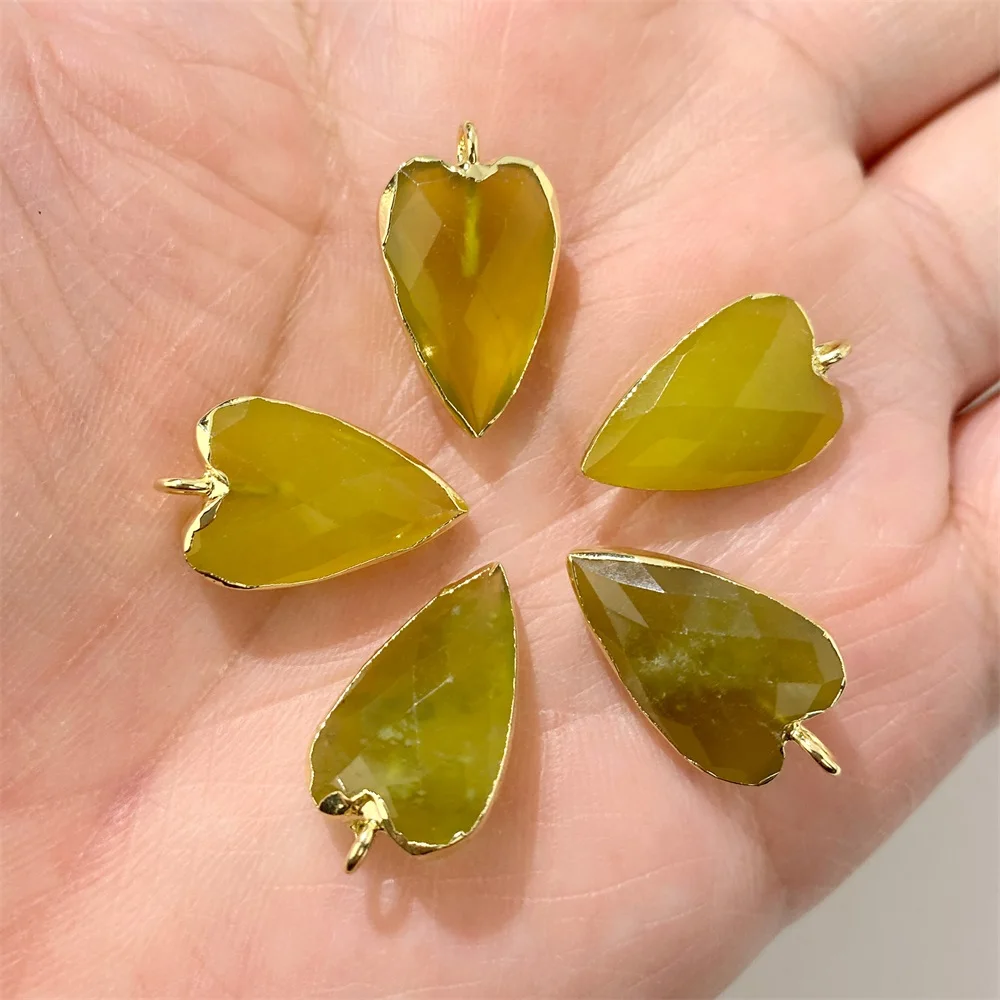 2Pcs Heart Shape Natural Amazonite Stone Pendant, Labradorite, Amethysts, Charm for Handmade Necklace Making Jewelry, 13x20mm,