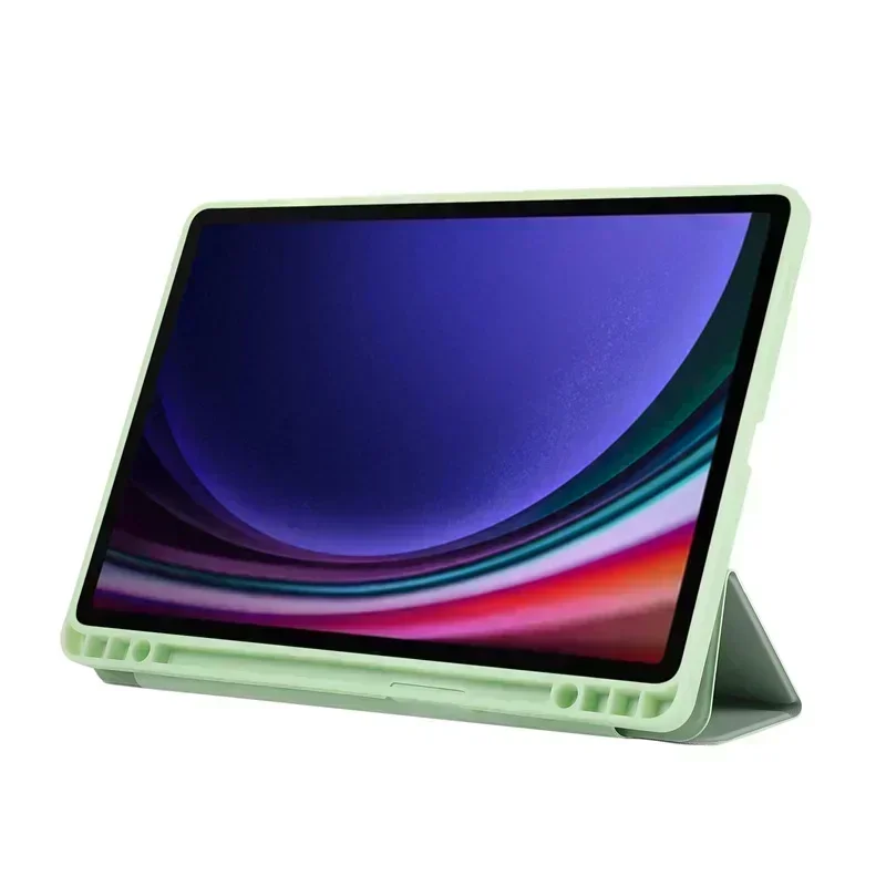 Чехол Funda для Samsung Galaxy Tab S9 FE 10,9 дюйма, кожаный чехол из ТПУ с складной подставкой для планшета, чехол для Galaxy Tab S9 Fe с держателем для ручек