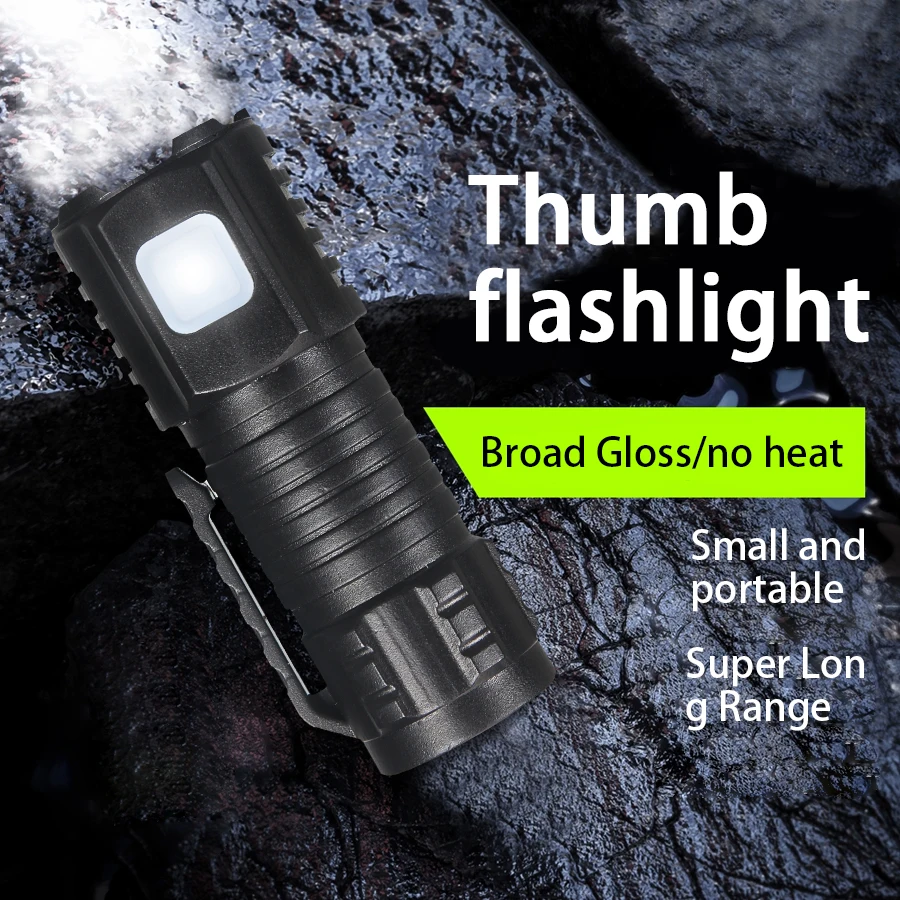 

Tactical LED Mini Flashlight Outdoor 3 LED Torch Clip Magnet USB Rechargeable Work Light 5 Modes for Hiking Camping Car Repair