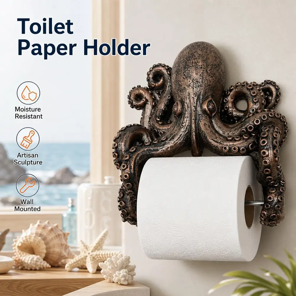 Resin Ocean Guardians Toilet Paper Holder Cute Toilet Paper Holder Sea Turtle Wall Mount Bathroom Decor Bathroom Accessories