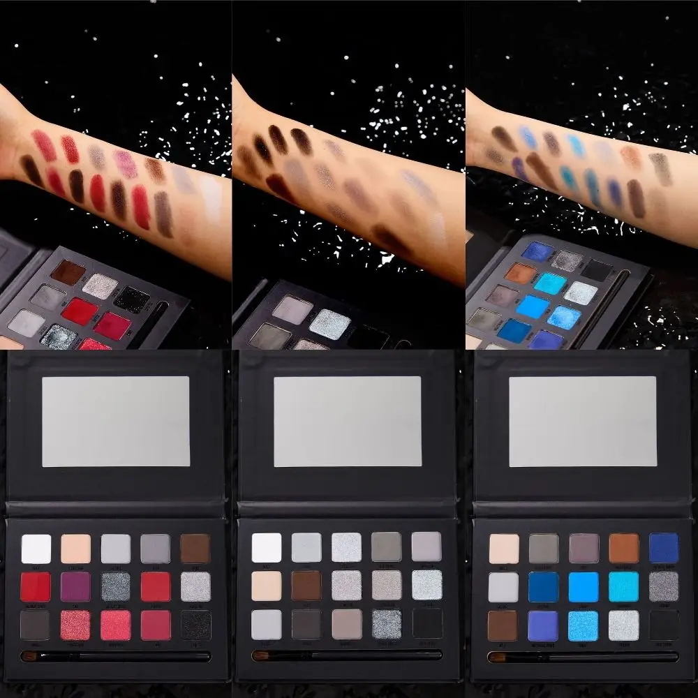 

With Makeup Mirror and Brush Intense Dark Eyeshadow Palette Matte Highlight 15 Color Eyeshadow Palette Exaggeration