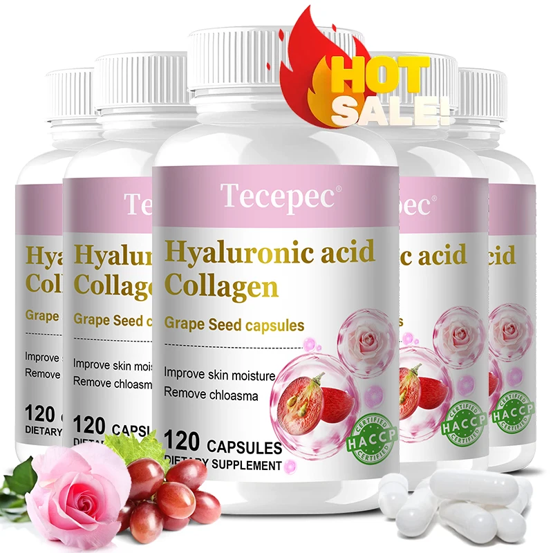 

Hyaluronic Acid Supplements - Supports Healthy Connective Tissue and Joints, Promote Youthful Healthy Skin, 120 Capsules