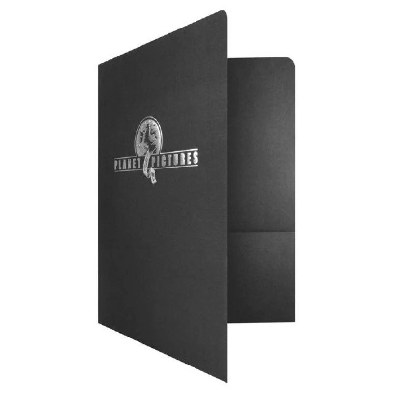 

Custom 100PCs a lot paper folder printing A4 size high quality gold / sliver stamping presentation folders Black presentation F