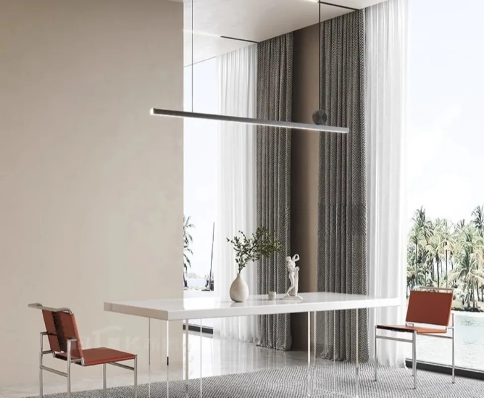 M  simple luxury pure white long dining table modern high-end acrylic household dining table