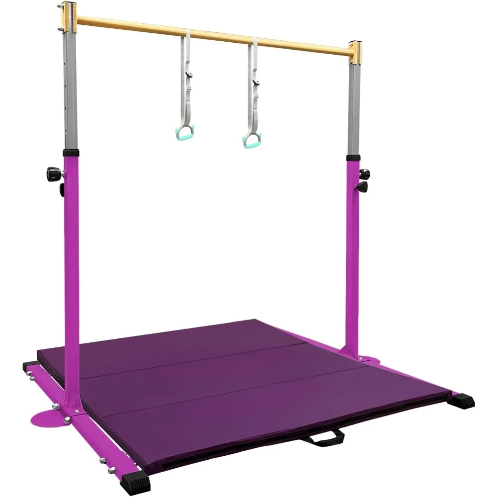 Gymnastic Kip Bar,Horizontal Bar,3' to 5' Adjustable Height,Ideal for Indoor and Home Training,1-4 Levels,300lbs Weight Capacity