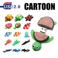 Cartoon fish Turtle Dolphin usb flash drive pendrive 64GB 32GB little animal Pen Drive 16GB 8GB 4GB memory stick USB 2.0 gift