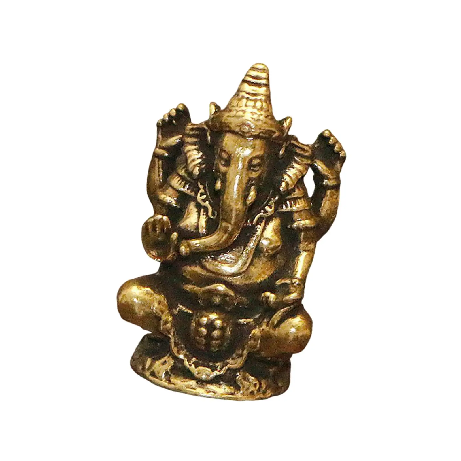 Elephant Buddha Statue Figurine Copper Sculpture Religious Decor for Meditation Room Office Table Ornament