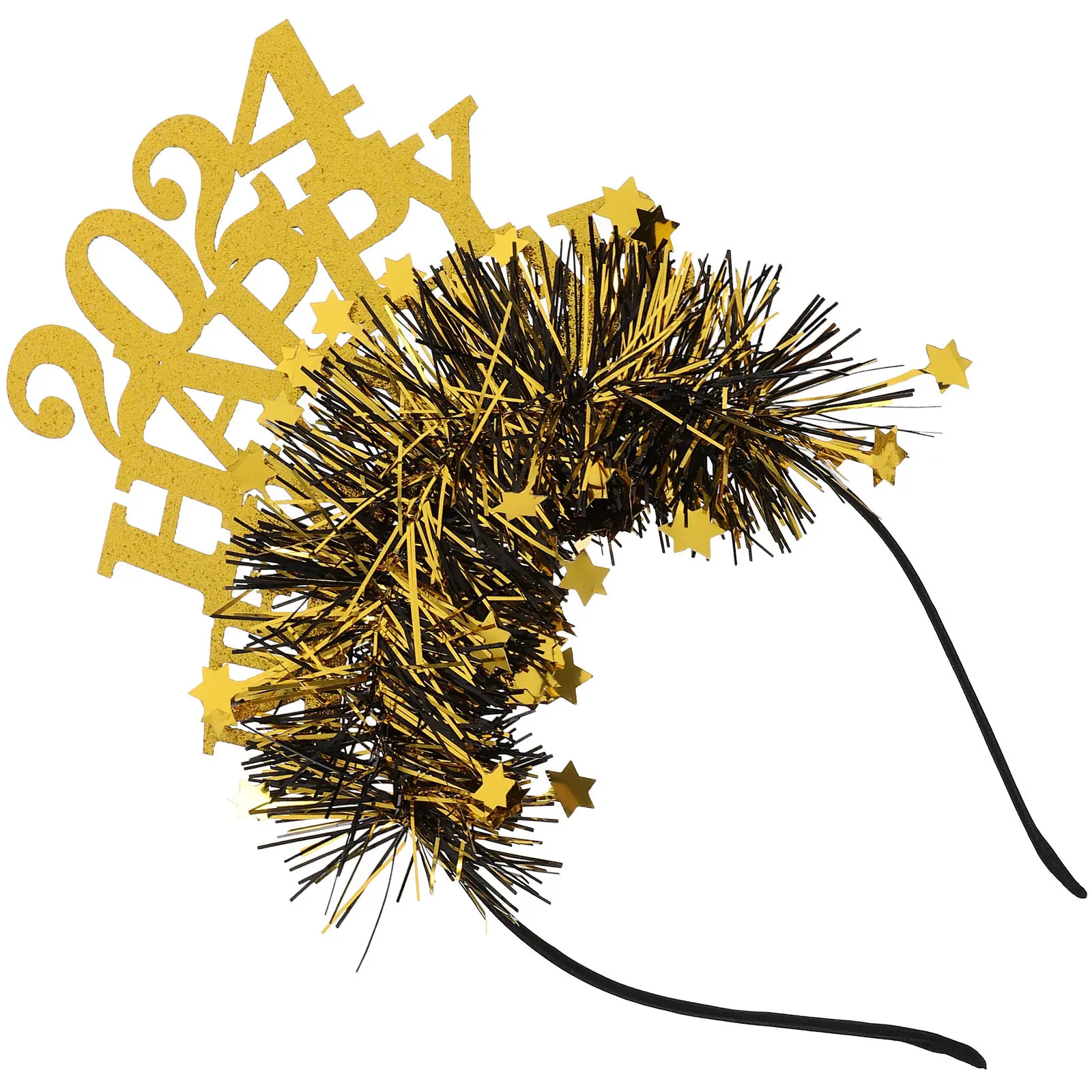 

2024 New Year Headband Party Hair Accessories for Adults Kids Colorful Glitter Head Decor Festive Photo Booth Props