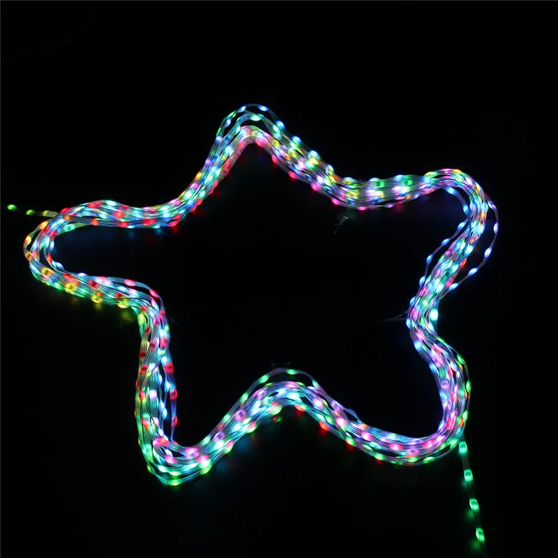 WS2811 12V ガーランドライト装飾 3ピン RGB アドレサブル IP68 防水 クリア/ブラック配線 屋外ホリデーLEDストリングライト