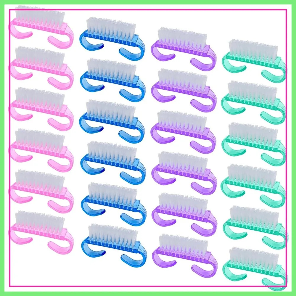 

24 Pack Small Fingernail Brushes, Handle Grip Nail Brush Set, Hand Scrub Cleaning Kit for Men Women, Multicolor