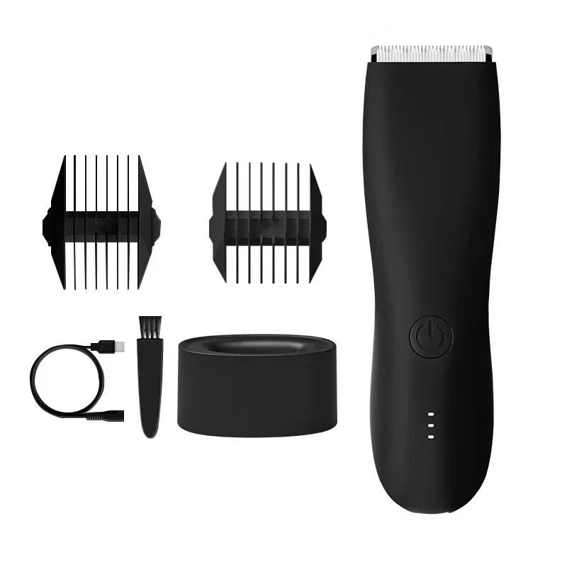 Professional Hair Clippers For Men Quiet Cordless Electric Groin & Pubic Body Hair Trimmer Wet/Dry Groomer Clippers Shaver Razor