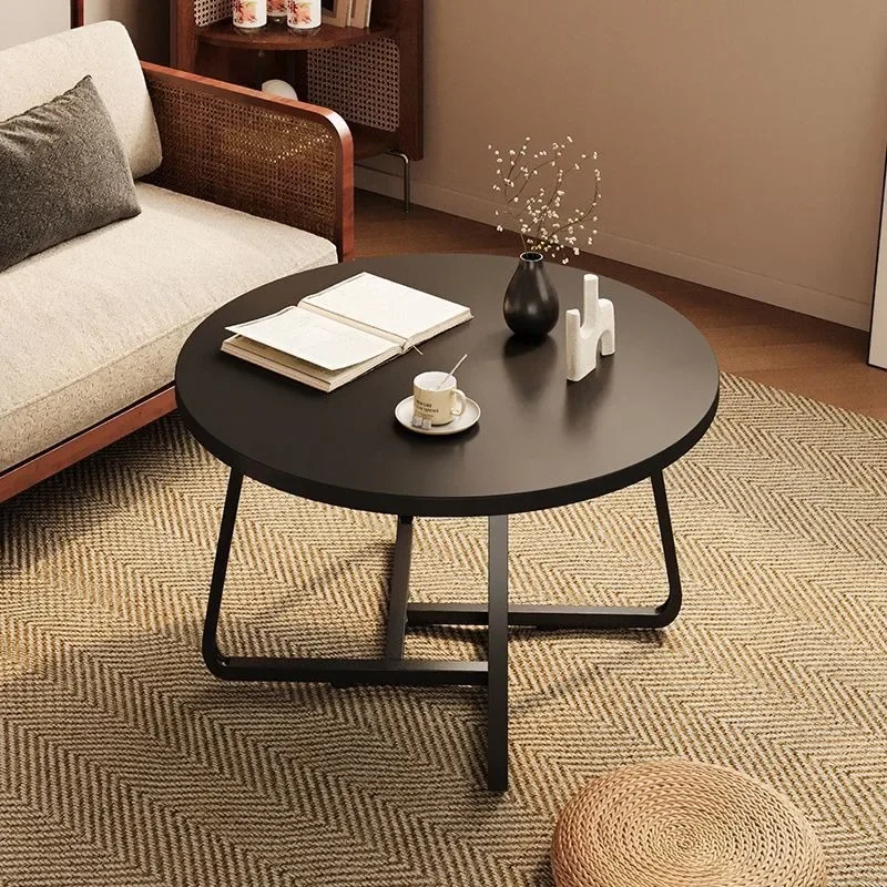 Small Apartment Round Coffee Table Modern Minimalist Easy Assembly Living Room Furniture Tables Tea Table Center Table