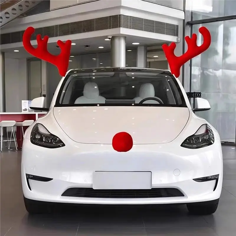 Christmas Antlers Lights For Truck SUV Elk Vehicle Decoration Accessory String Car Decor