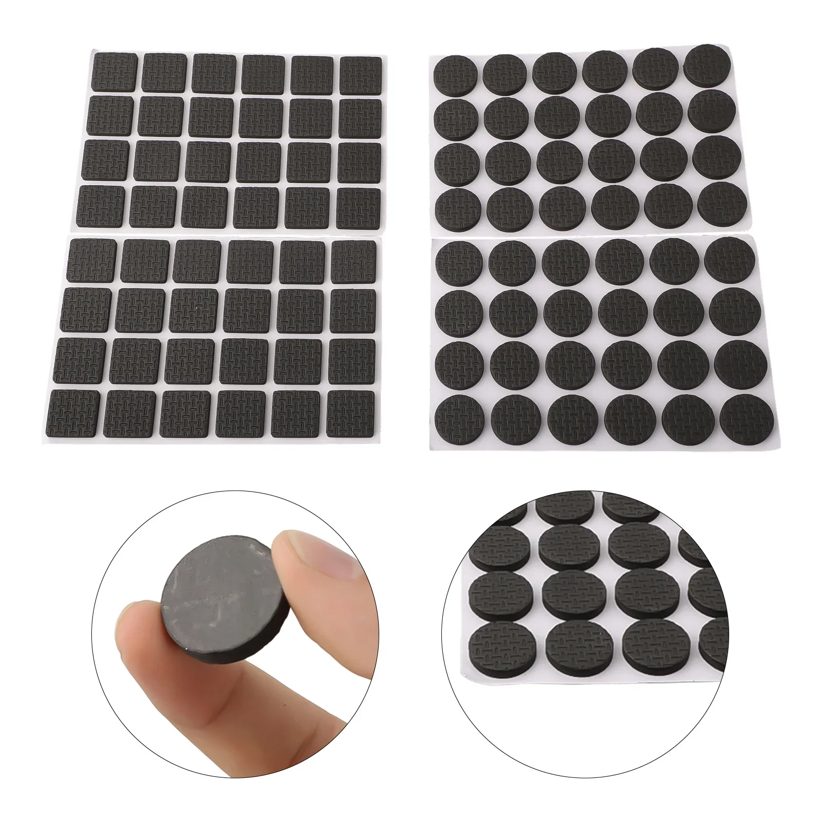 อุปกรณ์เสริมที่มีประโยชน์ใหม่เอี่ยมคุณภาพสูงแผ่นรองขาเก้าอี้แผ่นรองโต๊ะแผ่นป้องกันกันลื่นสี่เหลี่ยมและกลมสีดำ