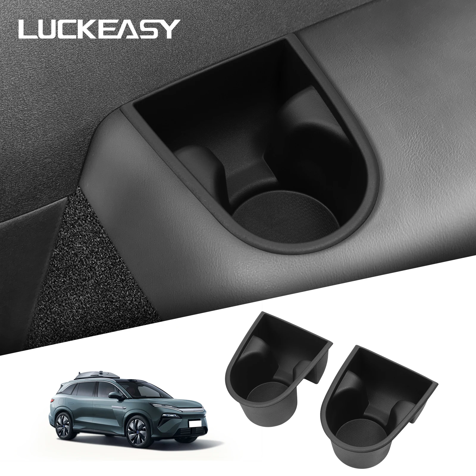 LUCKEASY für BYD Tang L/Atto 8/Sealion 8 2025 2026 Auto-Getränkehalter für die dritte Reihe, Getränkehalter-Aufbewahrungsbox-Zubehör