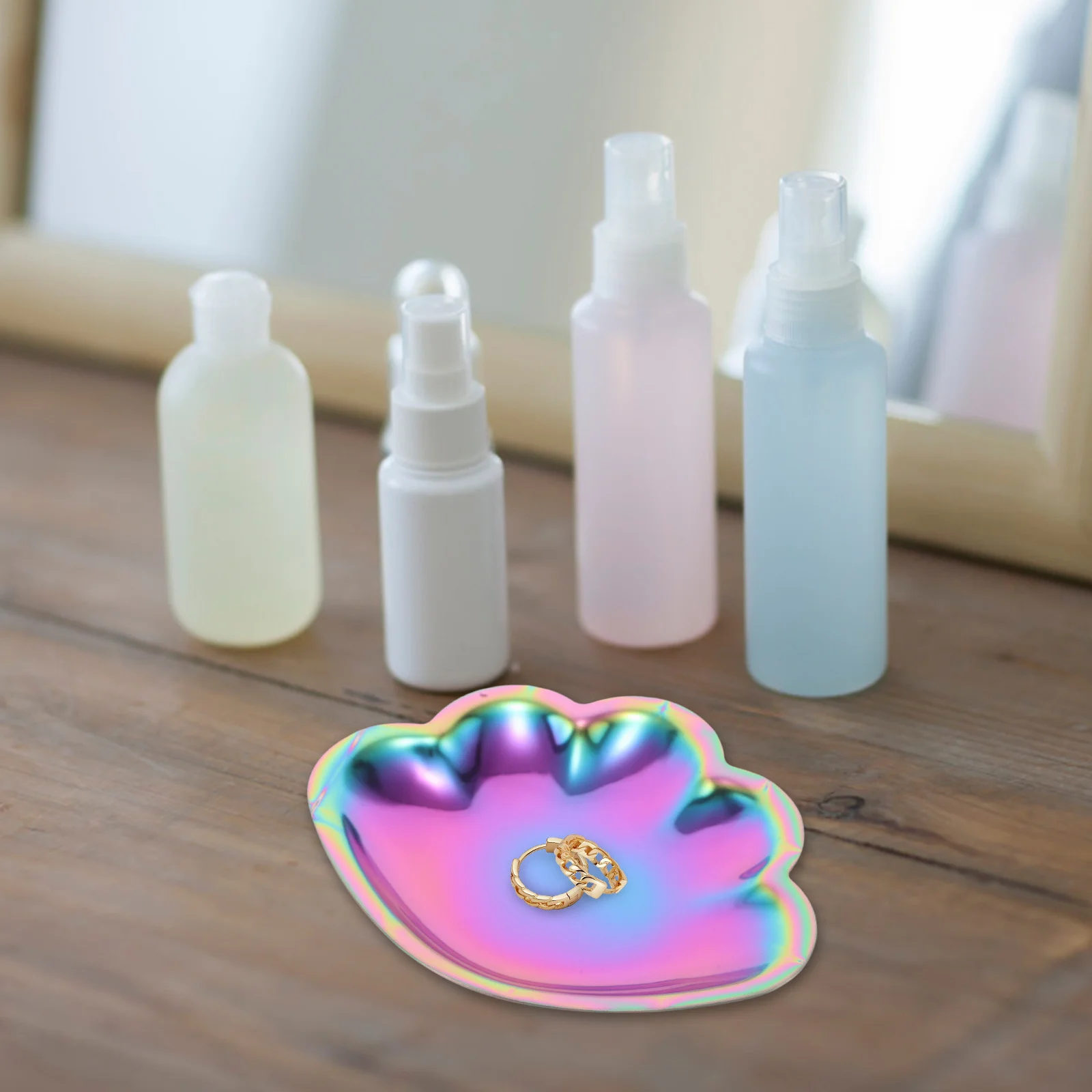 

Shell Design Stainless Steel Jewelry Tray Durable Organizer for Engagement Rings Necklaces Vanity Storage Tray