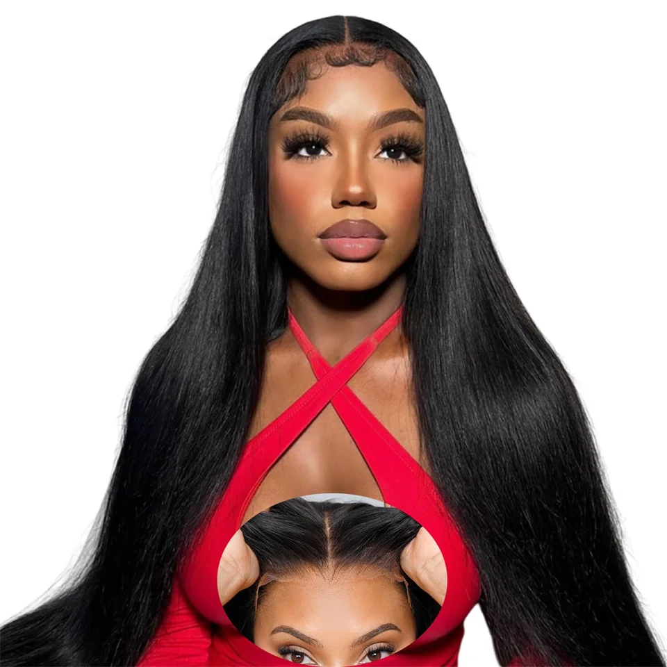 

Wear And Go Straight Human Hair Wig Preplucked Density200 5x5 HD Pre Cut Lace Straight Glueless Wigs Human Hair Natural Hairline
