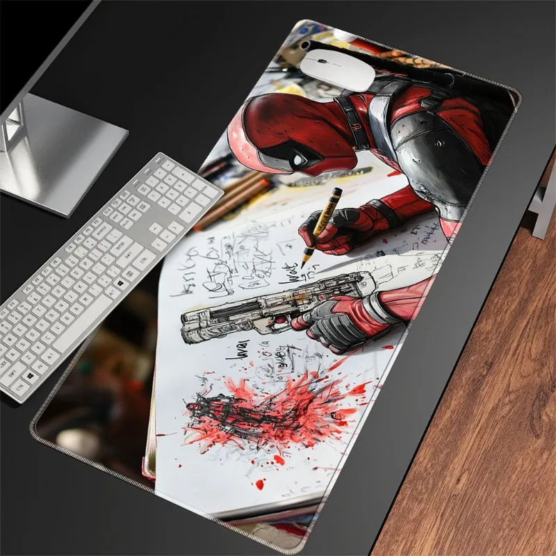 لوحة ماوس الألعاب Deadpool - "الأبطال في أطراف أصابعك!" تصميم، سجادة مكتب مطاطية كبيرة للاعبين والمعلمين، هدية مثالية لـ Phy