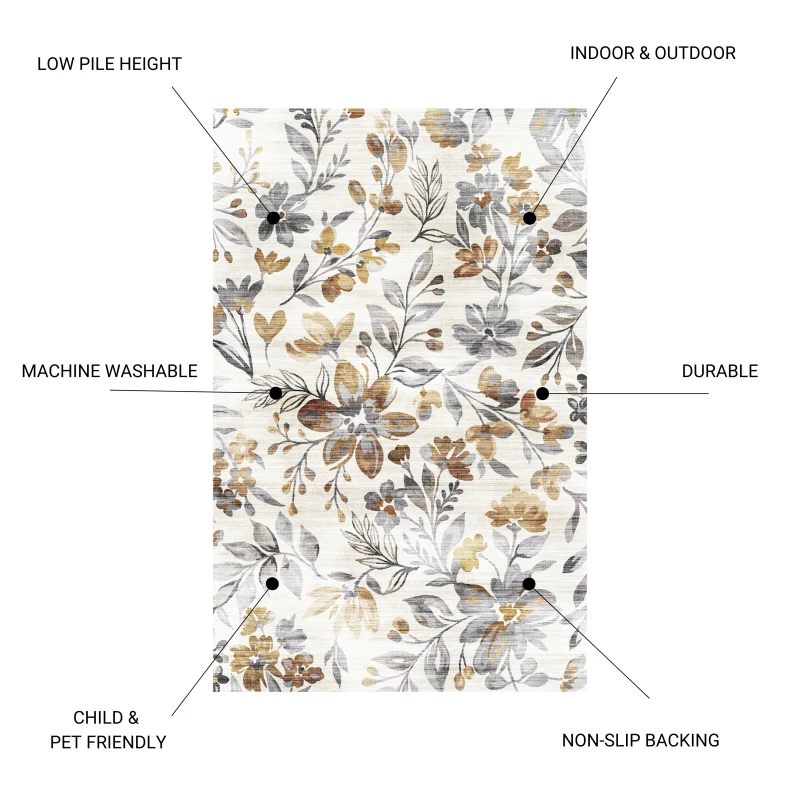 SPHINX 22005Z-7 - 40 x 60 屋内 & 屋外 洗える 滑り止め アクセント ラグ