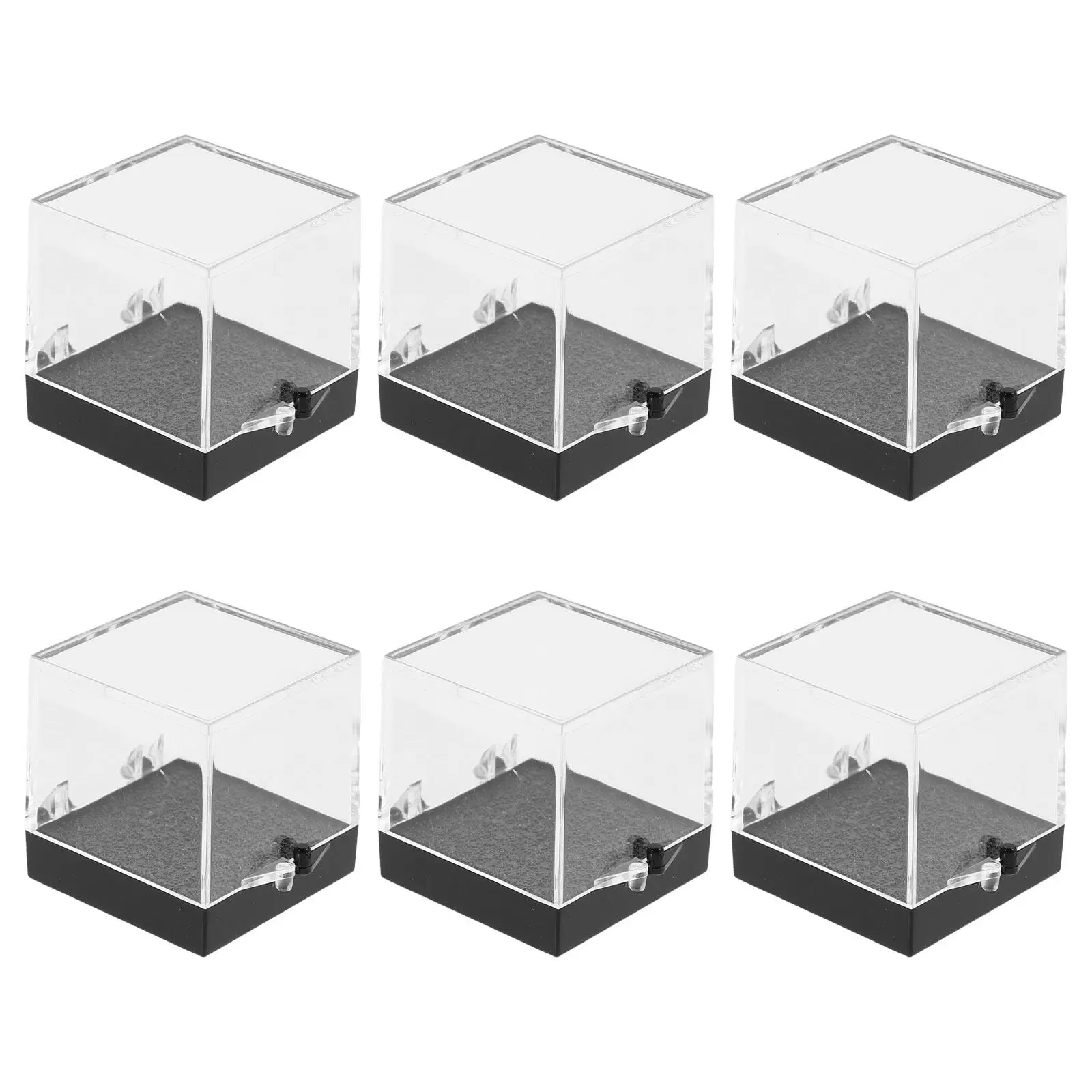 

Набор из 6 маленьких квадратных прозрачных коробок для минеральных образцов, 3,5 см, акриловые витрины для хранения коллекций камней и кристаллов