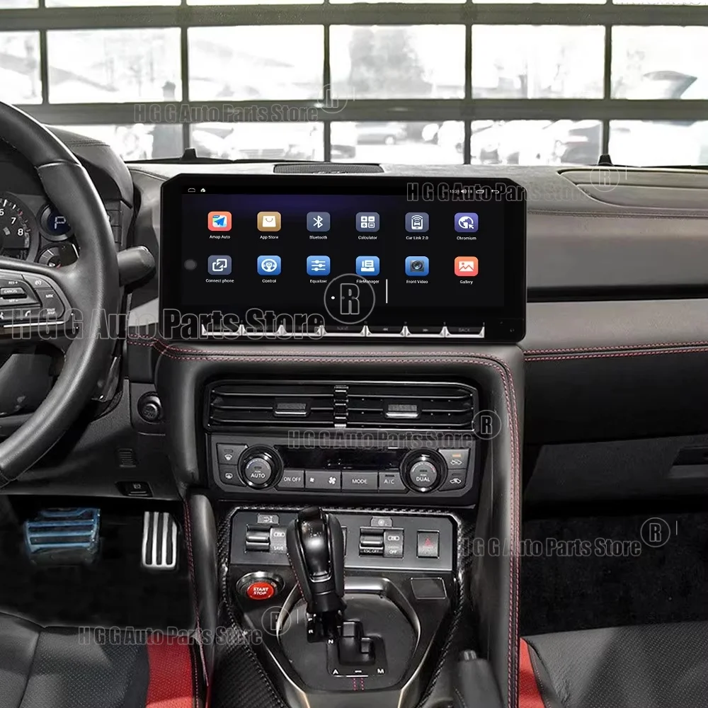hj Android 14 For Nissan GT-R GTR 2017-2020 Car Radio Automobile Multimedia CarPlay Auto Bluetooth GPS Navigation Stereo 1Din 5G