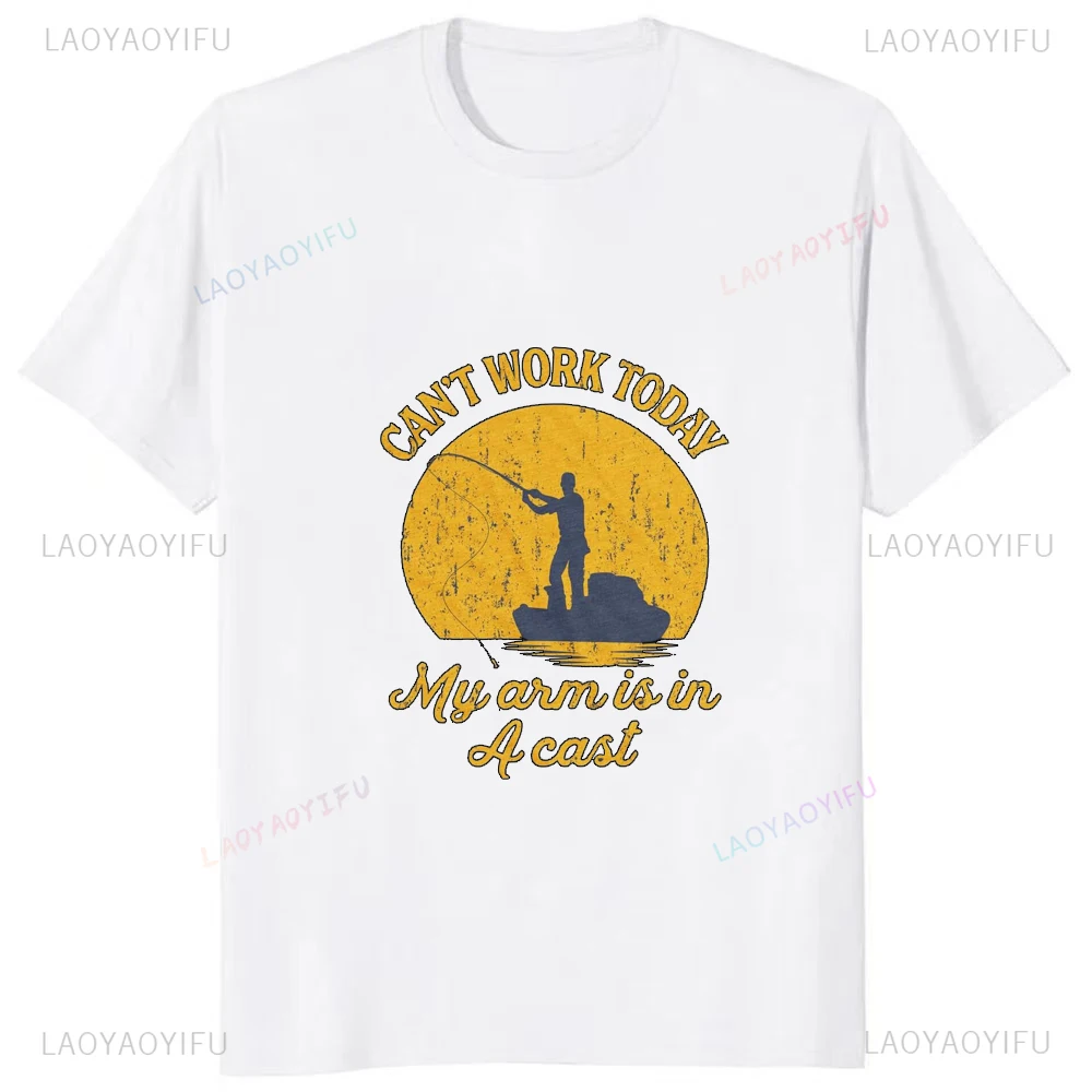 Crazy Dog Mens T Shirt I Can't Work Today My Arm Is in A Cast Tees Fashion Casual Streetwear Hip-hop Hipster Hot Sale Top Tshirt