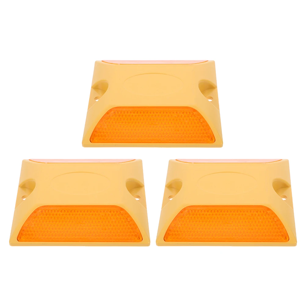 

3pcs Reflective Road Markers Durable Plastic Highway Reflectors Night Visibility DrivewayMarkers Easy Installation
